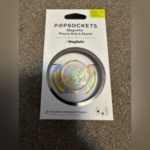 PopSockets Phone Grip with MagSafe, Magsafe Adapter Rainbow Glass